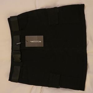 Brand New PrettyLittleThing Black Cargo Skirt